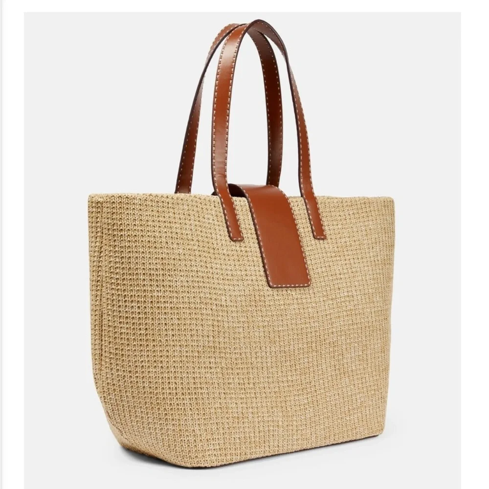 STAUD Mercato Raffia-Effect Tote - Picture 3 of 9